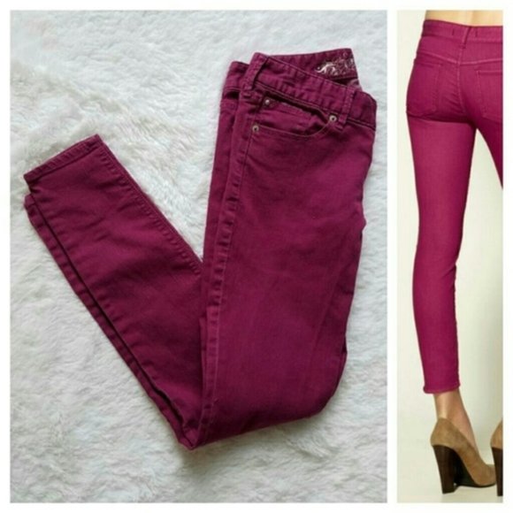 Express Stella Low Rise Skinny Jeans Leggings Pink - Picture 2 of 4